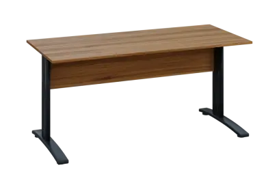 EPK 17 - 16 stůl kancelářský, kovová podnož černá, deska 18 mm, široký 1600 mm, ořech světlý